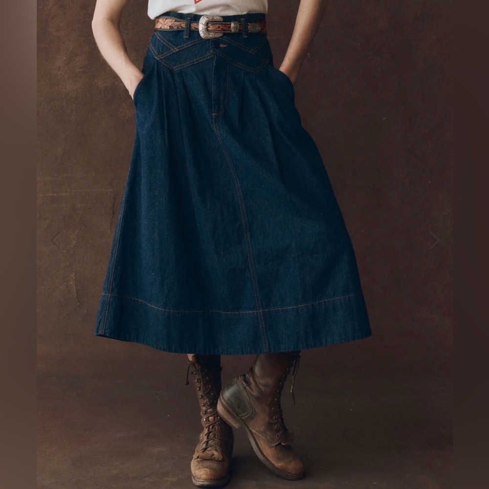 THE GREAT. Field Denim Skirt